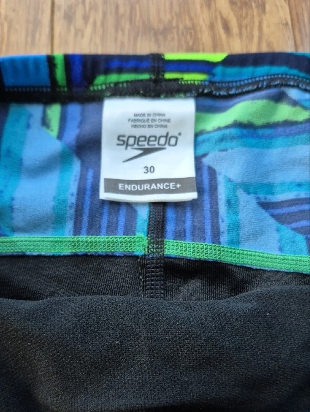 Speedo Boy’s Swim Suit — Black, Blue & Green